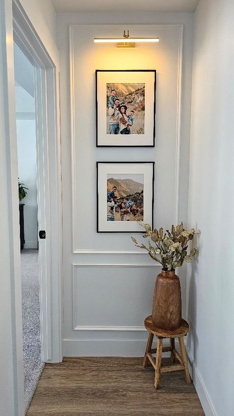 A little picture frame moulding goes a long way ✨️ I've had this vision in my head since we moved in almost a year ago, and we're just… | Instagram Apartment Living, End Of Hallway, Studio Mcgee, Decor Home Living Room, Home Design Decor, Home N Decor, تصميم داخلي, House Inspiration, Cozy House