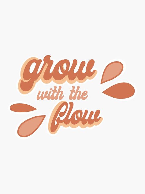 Boho Positive Affirmations, Grow With The Flow Wallpaper, Go With The Flow Wallpaper, Boho Words, Preppy Wall Collage, Grow With The Flow, Affirmation Stickers, Boho Poster, Ipad Background