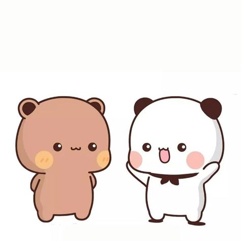 Chats Between Two Best Friends Cartoon Characters, Couple Panda Drawing, Best Friend Cartoon Drawing, Panda Friends Cartoon, Cute Best Friend Pictures Cartoon, Cute Lovers Drawing, Cute Friend Pictures Cartoon, Best Friend Cartoon Aesthetic, Two Bears Cartoon