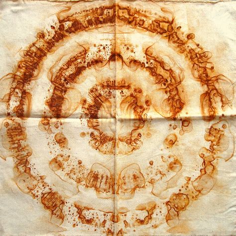 bullseye - unfolded - rust print | more rust prints | Sharon Pazner | Flickr Rust Dyed Fabric, Rust Dye, Tea Bag Art, Growth And Decay, Eco Dyeing, Eco Printing, Coffee Staining, Interesting Photos, How To Dye Fabric