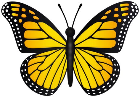 Yellow Butterfly Cake Topper Printable, Clip Art Butterfly, Yellow Butterfly Printable, Yellow Butterfly Cake, Yellow Butterfly Drawing, Karioka Recipe, Yellow Black Butterfly, Black And Yellow Butterfly, Butterfly Topper