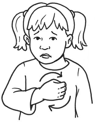 American Sign Language (ASL), like any other language, allows you to communicate your feelings. You can sign about how that movie made you sad or how seeing your Deaf friend made you happy: Angry: Make the open-5 hand shape, palm toward your face, and pull your hand away from your face, scrunching up your fingers. … Sorry Sign Language, Sorry In Asl, Asl Feelings, Sign Language Songs, Asl Letters, Makaton Signs, Daycare Signs, Learning Asl, Asl Sign Language Words