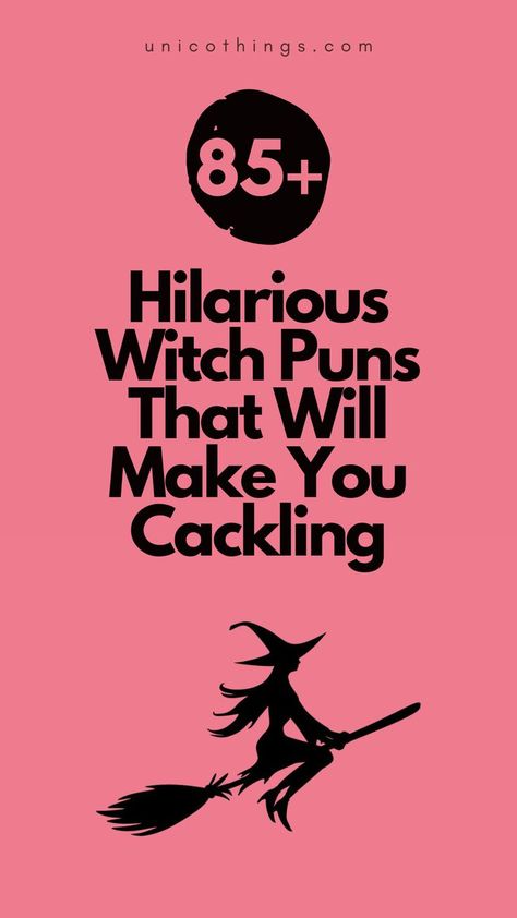 Cast a spell of laughter with these funny Witch puns that will add a bewitching twist to your day and let the laughter enchant you. Witch Humor Hilarious, Halloween Quotes Funny Humor, Halloween Puns Funny, Witch Puns, Skeleton Puns, Halloween Puns, Witty Comebacks, Halloween Quotes Funny, Funny Witch