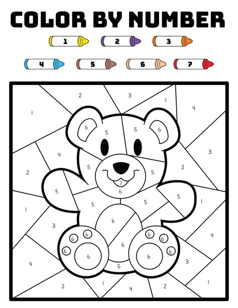 color by number valentines day teddy bear Valentines Color By Number, Animal Pictures For Kids, Beach Activity, Number Printables, Color By Number Printable, Valentines Day Teddy Bear, Valentine Coloring Pages, Preschool Colors, Valentines For Mom