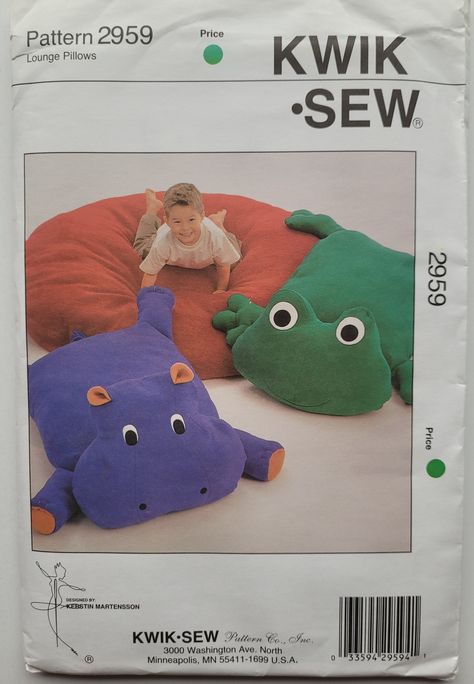 Lounge Pillow, Kwik Sew Patterns, Childrens Sewing Patterns, Baby Sleep Sack, Animal Sewing Patterns, Kwik Sew, Trendy Sewing, Sewing Pillows, Easy Sewing Patterns