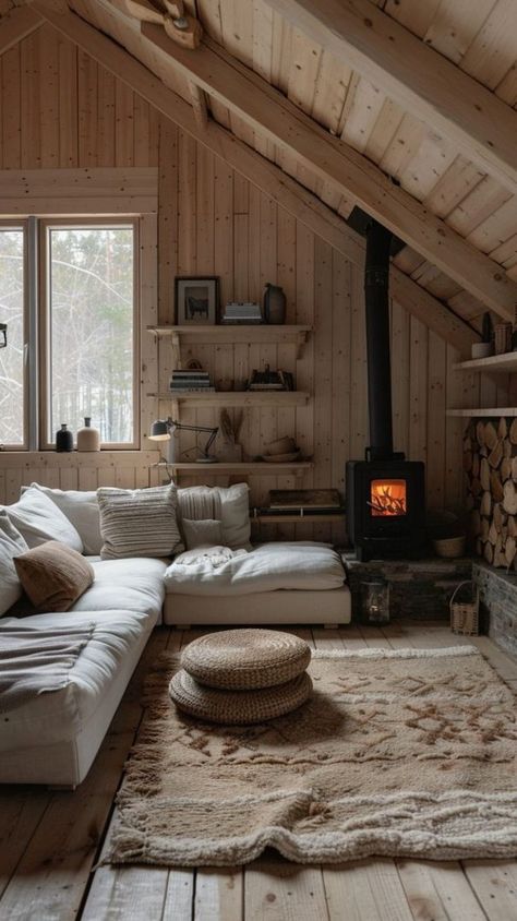 https://decomagz.com/cozy-elegance-60-scandinavian-cabin-interior-design-youll-love/ Scandinavian Rustic Interior Design, Nordic Cabin Interior, Cabin Interiors Cozy, Rustic Scandinavian Interior, Scandinavian Cabin Interior, Cozy Cabin Interior, Cabin Interior Ideas, Nordic Cabin, Cabin Homes Interior