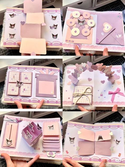 Coquette Scrapbook Ideas, Lapbook Aesthetic, Ideas Lapbook, Buku Diy, Lapbook Ideas, خريطة ذهنية, Kraf Kertas, Creative School Project Ideas, Book Crafts Diy