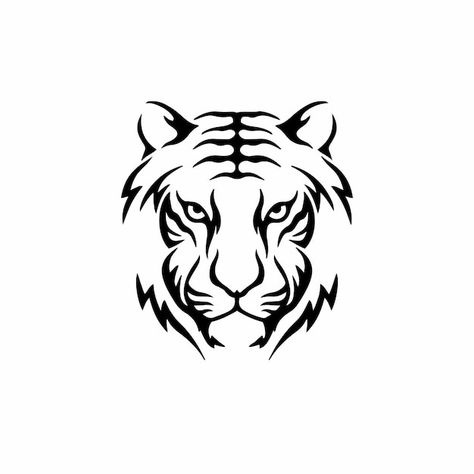 Tiger Face Drawing, Tiger Stencil, Tiger Symbol, Stammestattoo Designs, Designer Identity, Big Cat Tattoo, Tiger Vector, Tier Tattoo, Face Stencils