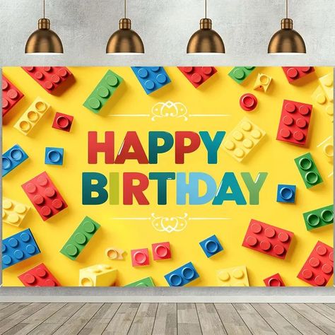 Colorful Building Blocks Backdrop Toy Bricks Birthday Party - Temu Birthday Party Photography, Birthday Party Background, Colourful Buildings, Studio Props, Party Background, Photo Banner, Event Themes, Lego Brick, Background For Photography