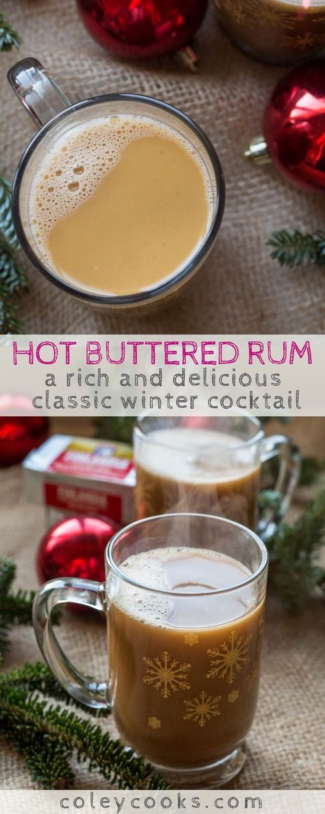 HOT BUTTERED RUM | This rich and delicious classic winter cocktail is perfect for the holidays! Warm, sweet and totally decadent! #easy #christmas #recipe #cocktail #rum #hot #drink | ColeyCooks.com Buttered Rum Recipe, Hot Buttered Rum Recipe, Raspberry Cocktail, Winter Cocktails Recipes, Buttered Rum, Winter Cocktail, Recipe For Teens, Hot Buttered Rum, Christmas Recipe