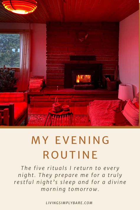 My evening routine has changed and evolved so much over the years. I am continuously trying new things and experimenting with what truly cultivates a great evening and night’s sleep for me. Yet these five practices always seem to be the ones I return to. These rituals are simple but they ground, nourish, and recharge me. evening routine, evening routine ideas, evening routine aesthetic, simple evening ritual Evening Routine Aesthetic, Evening Routine Ideas, Red Light Bulbs, Evening Rituals, Routine Aesthetic, Routine Ideas, Trying New Things, Self Massage, Evening Routine