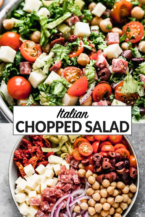 Keto Sandwich, Italian Salad Recipes, Salads For A Crowd, Chopped Salad Recipes, Pizza Salad, Italian Chopped Salad, Salads To Go, Salad Pasta, Hearty Salads