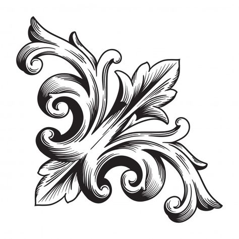 Baroque Tattoo, Motif Vector, Scroll Ornament, Element Tattoo, Filigree Tattoo, Baroque Frame, Baroque Frames, Ornament Drawing, Baroque Ornament