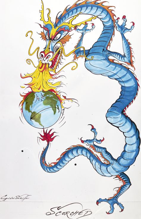 scarfe, gerald scorched ||| art ||| sotheby's l17417lot9cqtken Gerald Scarfe, Bacon Art, Dragon Designs, Art Help, Cool Dragons, Conceptual Illustration, Illustration Ideas, Duke Of Cambridge, Drawing Inspo