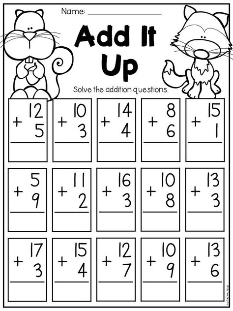 Gr 2 Math Worksheets, Grade 1 Maths, Addition Up To 20, Addition Worksheets First Grade, Math First Grade, Addition Within 20, Addition To 20, Addition Worksheet, Fun Math Worksheets