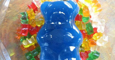 If you remember, I mentioned buying a bag (or really a bucket) of gummy bears for the younger children to experiment on.  It didn't come... Giant Gummy Bear, Sensory Science, Homemade Gummy Bears, Cool Science Fair Projects, Mad Scientists, Science Crafts, Teen Art, Giant Food, Fair Projects