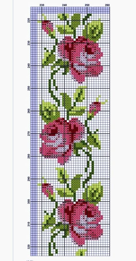 Cross Stitch Rose Border Pattern, Cross Stitch Boarders, 123 Cross Stitch, Rose Cross Stitch Pattern, Cross Stitch Border Pattern, Floral Cross Stitch Pattern, Easy Cross Stitch Patterns, Beautiful Cross Stitch Pattern, Cross Stitch Pillow