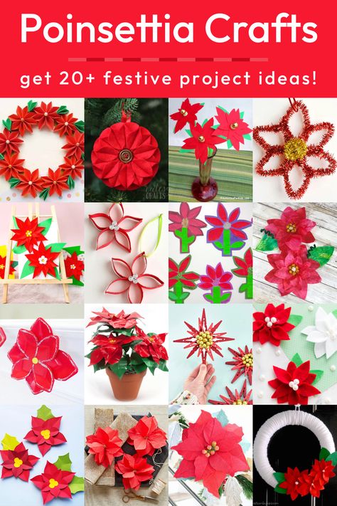 Poinsettia Diy, Coffee Filter Poinsettias, Paper Plate Poinsettia Crafts For Kids, Poinsettia Craft Preschool, Poinsettia Crafts, Paper Poinsettia, Poinsettia Craft For Kindergarten, Poinsettia Flower Craft Kids, Easy Poinsettia Craft For Kids