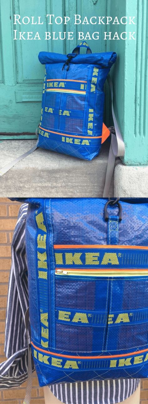 Upcycled Crafts, Hackers Ikea, Diy Sac, Ikea Hackers, Top Backpacks, Beginner Sewing Projects Easy, Fashion Revolution, Roll Top, Sewing Projects For Beginners