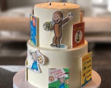 Book Themed Birthday | Etsy Storybook Cake, Childrens Cupcakes, Book Birthday Parties, Storybook Theme, Sugar Sheets, Book Cakes, Book Cake, Edible Image Cake, Edible Paper