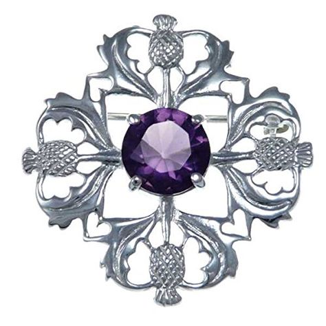 Thistle Jewellery, Scottish Jewellery, Unique Brooch, Scottish Gifts, Scottish Thistle, Amethyst Jewelry, Celtic Jewelry, Purple Stones, Vintage Jewels