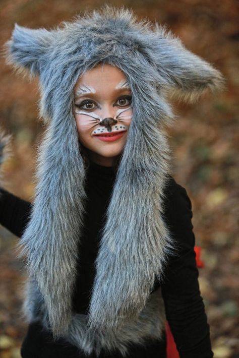 DIY Halloween kids costumes little red riding hood and wolf Wolf Costume Diy, Wolf Costume Kids, Halloween Kids Costumes, Red Riding Hood And Wolf, Wolf Halloween Costume, Halloween Diy Kids, Horse Stickers, Red Riding Hood Wolf, Werewolf Costume