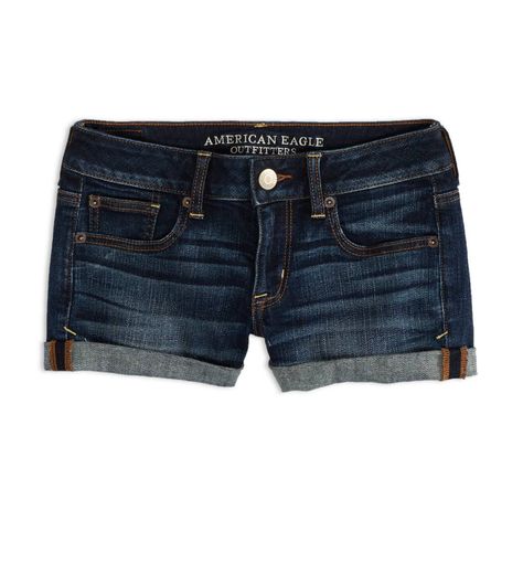 American Eagle Outfits Winter, Stretchy Jean Shorts, Low Rise Jean Shorts, Shorts Low Rise, Dark Denim Shorts, American Eagle Outfits, American Eagle Shirts, Cuffed Denim Shorts, Shorts American Eagle