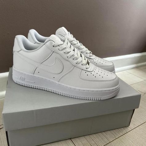 WHITE NIKE AF1
100% AUTHENTIC WITH PROOF OF... - Depop White Af1 Aesthetic, Shoes Nike White, Nike Shoes White, Af1 White, White Af1, Nike Air White, White Forces, White Air Force Ones, Tennis Nike