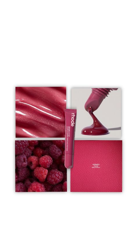 #rhode #red #raspberry #haileybieber #skincare #lipgloss #aesthetic Lip Gloss Design Ideas, Lip Products Aesthetic, Raspberry Aesthetic, Lipgloss Aesthetic, Lipstick Ad, One Word Instagram Captions, Beauty Video Ideas, Berry Lips, Digital Marketing Design