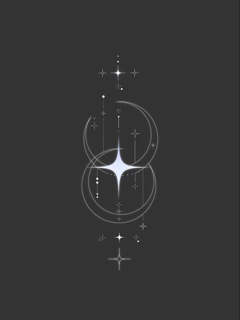 Shifting Tattoo Ideas, Waning Crescent Tattoo, Shifting Symbol Tattoo, Astral Projection Tattoo, Multiverse Tattoo, Shifting Tattoo, Celestial Moon Tattoo, Morningstar Tattoo, Astronomical Tattoo