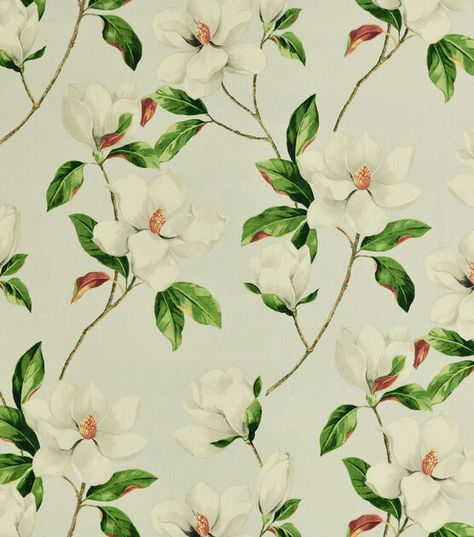 Mint Pillow, Magnolia Print, Throw Pillow Fabric, Magnolia Blossom, Cotton Canvas Fabric, Floral Print Design, Joanns Fabric And Crafts, Pearl Grey, Grey Floral