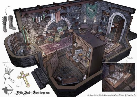 Ian Hong - Feng Zhu Design Feng Zhu Design, Interior Concept Art, Feng Zhu, Hidden Room, Room Concept, Fantasy Rooms, Cool Room, Castles Interior, Building Concept