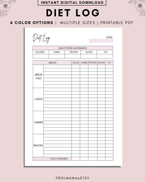 Diet Log, Diet Tracker Printable, Food Diary Printable Food Journal Daily Calorie Tracker Daily… in 2024 | Diet tracker, Food diary printable, Weekly meal planner printable . #Food_Diary_Printable #Diary_Printable #Weekly_Desk_Planner #Diet_Tracker Food Diary Printable, Diary Printable, Weekly Desk Planner, Diet Tracker, Weekly Menu Planners, Cholesterol Lowering, Planner Fitness, Printable Food, Calorie Tracker