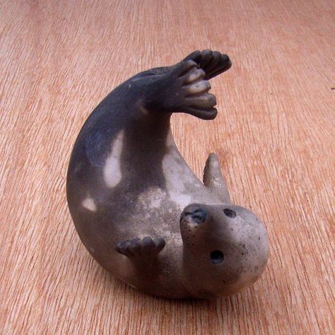 Polymer Clay Seal, Clay Seal, Seal Ceramic, Website Gallery, Soapstone Carving, Pottery Animals, Sculptures Céramiques, Polymer Clay Animals, Clay Animals