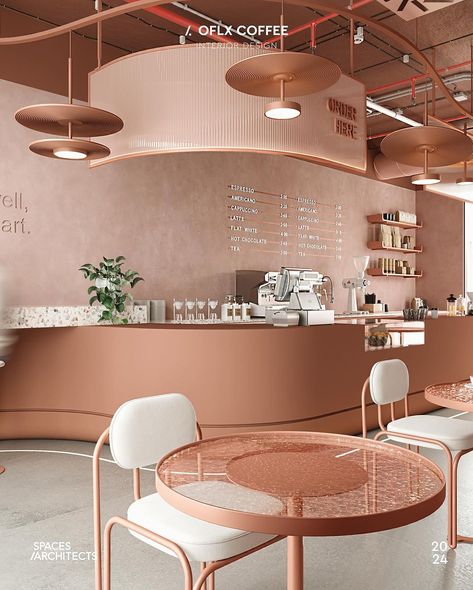 SPACES/ARCHITECTS | Pomegranate hues A new commercial project by SPACES ARCHITECTS #spacesarchitects #interiordesign #architecture #commercialdesign… | Instagram Desert Cafe Design, Cafe Concept Ideas, Coffee Shop Design Ideas, Coffee Interior Design, Cafe Design Interior, Coffeshop Design, Interior Design Coffee, Design Coffee Shop, Little Coffee Shop