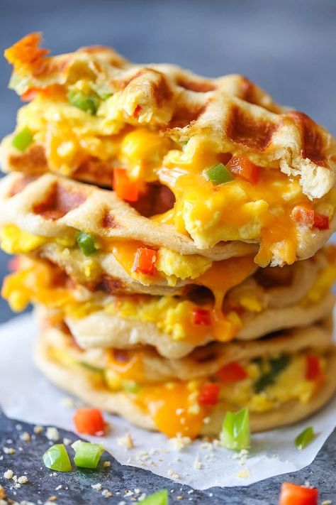 Stuffed Waffles, Breakfast Food Truck, Waffle Iron Recipes, Waffle Maker Recipes, Waffle Sandwich, Canned Biscuits, Biscuit Dough, Breakfast Waffles, Homemade Biscuits