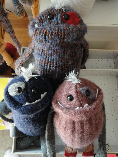 Sock Monster, Sock Dolls, Sock Toys, Recycled Sweaters, Sock Crafts, Monster Dolls, Sock Animals, Cute Monsters, Sewing Toys