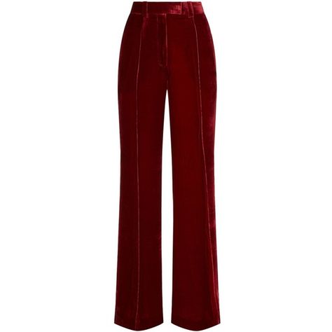 Racil Lincoln Velvet Wide Leg Trousers ($515) ❤ liked on Polyvore featuring pants, trousers, bottoms, wide leg pants, velvet wide leg pants, velvet wide leg trousers, red wide leg trousers and red velvet pants Red Wide Leg Trousers, Red Velvet Pants, Velvet Wide Leg Pants, Red Wide Leg Pants, Mid Rise Pants, Red Trousers, Outfit Png, Velvet Trousers, Velvet Fashion