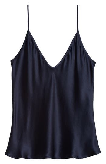 Every closet craves this rich silk cami designed in a fluid silhouette with slinky straps. 15" center front length (size Medium) V-neck Adjustable straps 100% silk Dry clean Imported Silk Cami, Silk Camisole, Fabric Gift Bags, Fabric Gifts, Free Fabric, Nordstrom Store, Print Gifts, Adjustable Straps, Sequin