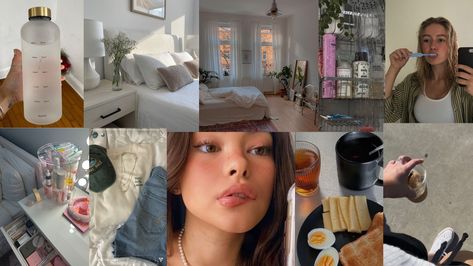 Aesthetic morning routine collage, slow morning motivating and productive Aesthetic Morning Routine, Slow Morning, Aesthetic Morning, Morning Routine, Daily Routine, Better Living, Collage, Quick Saves