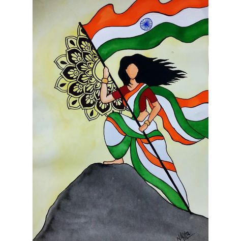 IG : @_creative.soul_29 Do follow on Instagram for amazing artwork by me Mandalas, Poster On Har Ghar Tiranga, India And Me Drawing, Drawing On Veer Gatha, Bharatmata Drawing, Har Ghar Tiranga Rangoli, Happy Independence Day Drawing Ideas, Festivals Of India Drawing Competition, Bharat Mata Drawing Easy