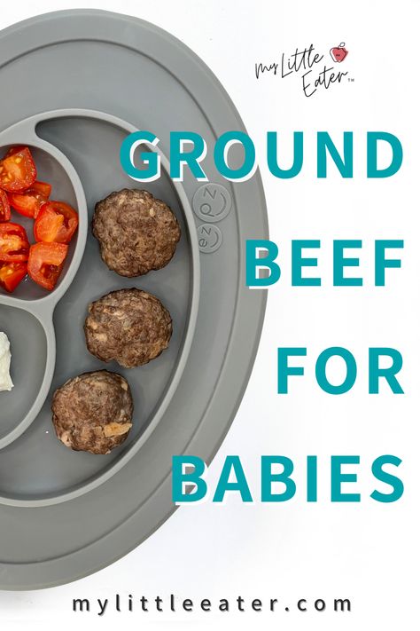 Ground Beef Blw Recipe, Ground Beef Blw, Blw Ground Beef, Ground Beef For Baby, Ground Beef Toddler Meals, 6 Month Old Food, Bbq Burger Recipes, Recipe For Baby, Beef Patties Recipes