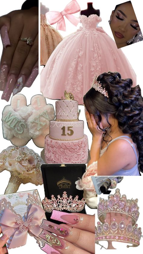 Pink Quince Theme, Rose Gold Quince, Rose Gold Quinceanera, Sweet 15 Party Ideas Quinceanera, Sweet 15 Party Ideas, Quince Themes, Quinceanera Themes Dresses, Quinceanera Pink, Mexican Quinceanera Dresses