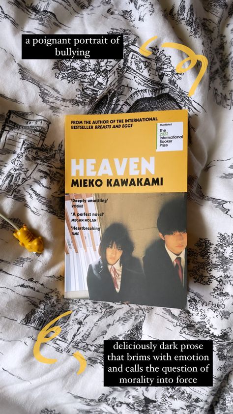 Contemporary Japanese literature, a book review of Mieko Kawakami’s novel ‘Heaven’. Japanese Novels In English, Japanese Literature Books, Grunge 2023, Heaven By Mieko Kawakami, Tbr Bookshelf, Contemporary Literature, Asian Books, Heaven Book, Reading Inspiration