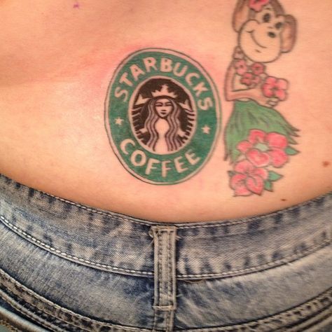 Just got the Starbucks Symbol by @tattoocaine .... Love it!!! Starbucks Symbol, Starbucks Tattoo, Horrible Tattoos, Bad Tattoos, Tattoo Designs Men, Compass Tattoo, Infinity Tattoo, Love It, Tattoo Designs