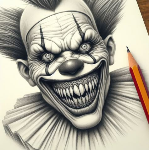 Stephen King Artwork, Clown Face Tattoo, Clown Sketch, Creepy Clown Pictures, Clown Pictures, Scary Clown Face, Evil Clown Tattoos, Clown Tattoos, Flight Helmet