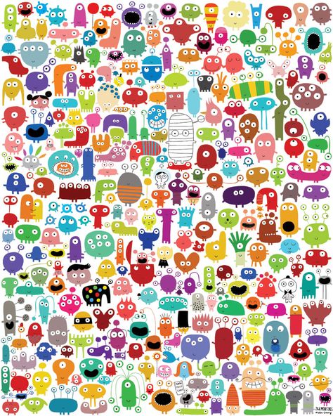 244 monsters... by https://www.deviantart.com/nicolas-gouny-art on @DeviantArt Ar Book, 300 Pieces Jigsaw Puzzle, Buffalo Games, 300 Piece Puzzles, Mini Monster, Monster Illustration, Monster Party, Cute Monsters, Little Monsters