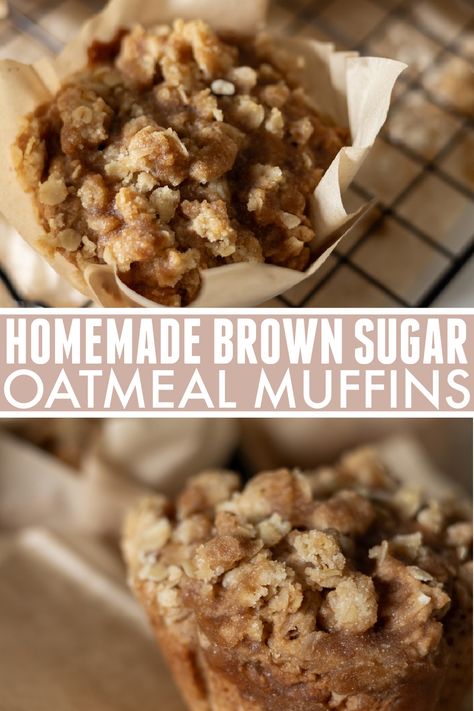 Oatmeal Coffee Cake Muffins, Oatmeal Honey Muffins, Homemade Oatmeal Muffins, Oatmeal Spice Muffins, Simple Oatmeal Muffins, Best Oatmeal Muffins, Oatmeal Walnut Muffins, Muffin Recipes With Oats, Maple Brown Sugar Oatmeal Muffins