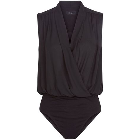 New Look Black Wrap Sleeveless Bodysuit ($23) ❤ liked on Polyvore featuring intimates, shapewear, bodysuit, tops and black Strapless Shapewear, Body Noir, Bodysuit Tops, Shapewear Bodysuit, Black Wrap, Sleeveless Bodysuit, Complete Outfits, Weekend Wear, Wrap Blouse