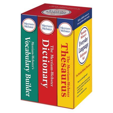 Merriam Webster Everyday Language Reference Set, Dictionary, Thesaurus, Vocabulary Builder Webster Dictionary, Vocabulary Builder, Foreign Words, Credit Card Application, Word Choice, Merriam Webster, Reference Book, Word List, Reference Books